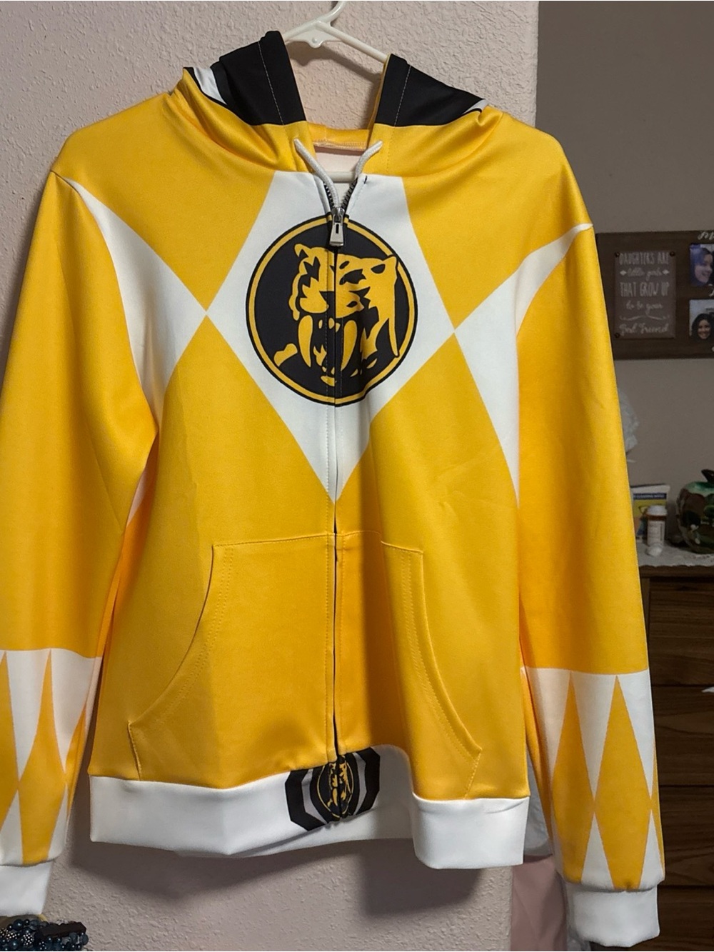 Yellow Power Ranger Style Zip-Up Hoodie Jacket NWOT size S